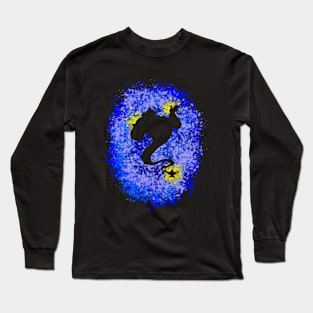 Blue Inspired Silhouette Long Sleeve T-Shirt